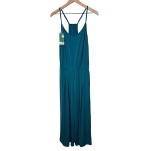 HALARA Teal Wide-Leg Strappy Jumpsuit